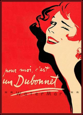 Dubonnet 1950 Pour Moi French Advertising Vintage Poster Print Wall Decor Art
