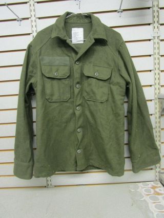 Vintage U.  S.  Military Cold Weather Field Shirt Wool/nylon Og - 108 Sz Med Cold War