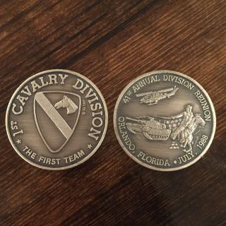 1st Cavalry Division - The First Team - Challenge Coin - 41st Reunion July 1988