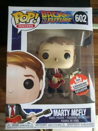 Marty Mcfly With Guitar Funko Pop 602 Canadian Convention Fye Exclusive 2018