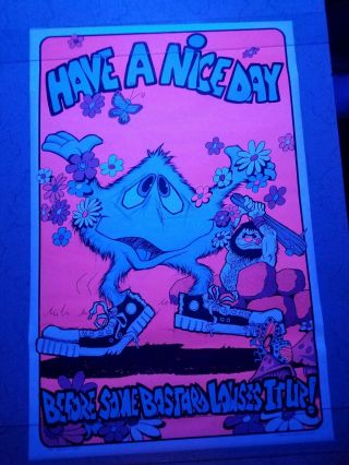 Vintage Blacklight Poster Have A Day 1973 Rare Nos Psychedelic
