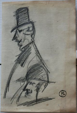 Pencil Drawing Signed Henri De Toulouse Lautrec