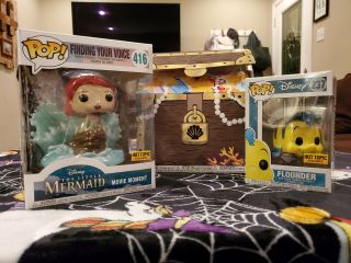 Funko Pop Disney The Little Mermaid Ariel (finding Your Voice) And Flounder Glit