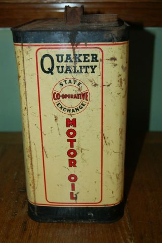 2 Gallon Quality Quaker Co - Op Motor Oil Can (not Quaker State)