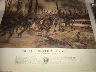 “hell Fighters Le’s Go ” U.  S.  Army Poster 21 - 49