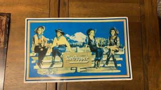 Vintage Metal Dr.  Pepper Sign With 4 Cowgirls