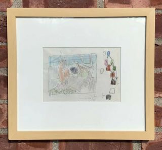 Non Objective Abstract Drawing By Provincetown Artist Karl Knaths.  Estate Signed