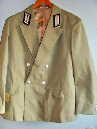 Vintage East German Military Gray Army Officer Coat Jacket M 48