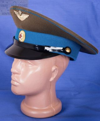 USSR Soviet Red Army Air Force Officer Uniform cap hat Size 7 1/8,  57cm Military 2