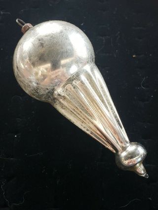 Antique Mercury Glass Christmas Ornament Hot Air Balloon Design
