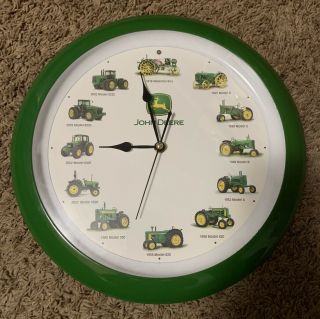 Authentic John Deere Tractor Wall Clock With Sounds,  8 "