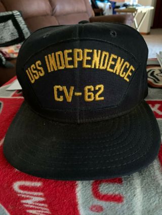 Vintage Uss Independence Cv - 62 Aircraft Carrier Crew Ballcap Hat