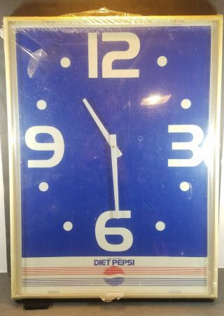 Nos Vintage Diet Pepsi Wall Clock Still