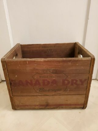 Vintage 1948 World Famous Canada Dry Beverages Soda Pop Wooden Crate Box Ohio