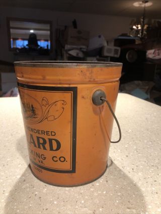 Vintage Fort Henry Brand Pure Lard Can Weimer Packing Co Wheeling,  WV.  4 Pounds 3