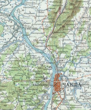 Russian Soviet Military Topographic Maps – CHANGSHA (China),  1:500K,  ed.  1982 2