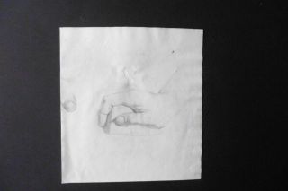 French Neoclassical School Ca.  1800 - Study Of A Hand - Pencil Drawing