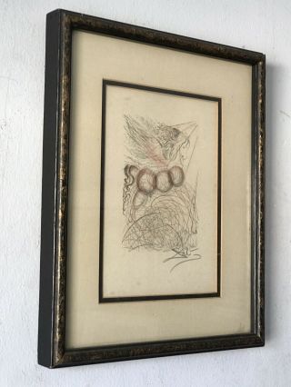 SALVADOR DALI MODERN EXPRESSIONIST ETCHING - SIGNED 1960 VINTAGE ABSTRACT PEGASUS 2