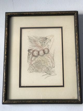 SALVADOR DALI MODERN EXPRESSIONIST ETCHING - SIGNED 1960 VINTAGE ABSTRACT PEGASUS 5
