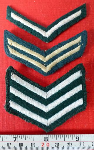 3 Rhodesia Army Corporal,  Sergeant Pre 1970 Africa Rhodesian Rank Chevron Badge