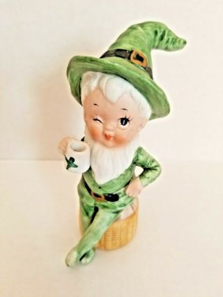 Vintage Winking Irish Leprechaun Figurine St.  Patrick 