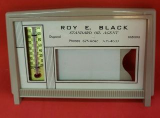 Vintage Standard Oil Desk Calendar & Thermometer Roy E Black Osgood,  Indiana