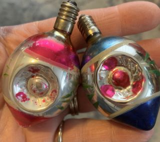 Two Antique Vintage Figural Christmas Bulb Shaped Like An Ornament
