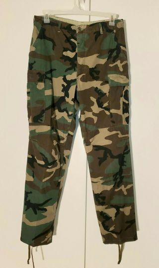 Us Army Woodland Camo Combat Hot Weather Trousers Cargo Pants Medium Long