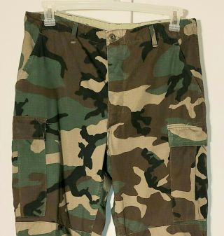 US Army Woodland Camo Combat Hot Weather Trousers Cargo Pants Medium Long 2