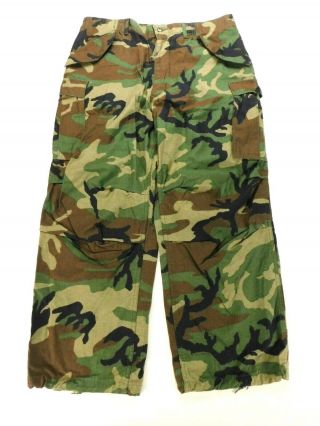 Us Military Bdu Camo Nylon/cotton Field Cold Weather Trousers Pants L Large Reg