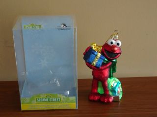 Elmo Sesame Street Hand - Crafted Glass Christmas Ornament By Kurt S Adler