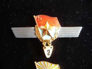 Set of 3 USSR Soviet Badge For long - term Service in the Army Aviation Navy 2