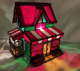 The Coca Cola Stained Glass Corner Store The Franklin 1995 Lighted House