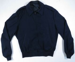 Vintage Us Military Usaf Wool Blend Blue Full Zip Deck Jacket 42 S With Liner