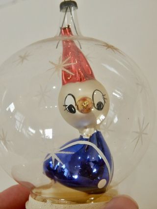 Vintage 3D Diorama Glass Ball Christmas Ornament Donald Duck 2