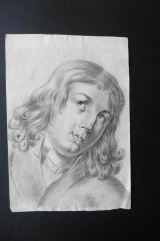 Dutch School 18thc - Portrait Of A Young Man - Fine Charcoal Drawing