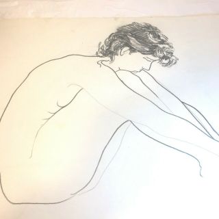 Vtg Male Physique Nude Pencil Sketch Drawing By William Anton Kleiner Gay Int 5