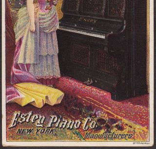 Estey Piano Co York NY Factory View Antique Victorian Advertising Trade Card 3