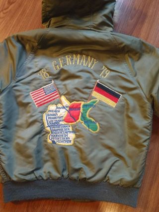 Authentic Embroidered Flight Jacket Military Us Germany 1978 1979 70s Official