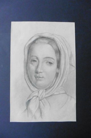 Dutch School Ca.  1885 - Portrait Young Woman - Charcoal - White Chalk By Kuyper