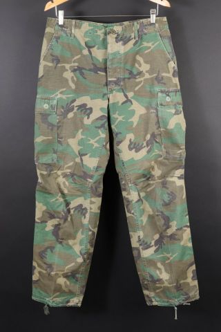 Vintage 80s Us Army Woodland Camo Hot Weather Cargo Pants Trousers Mens Medium