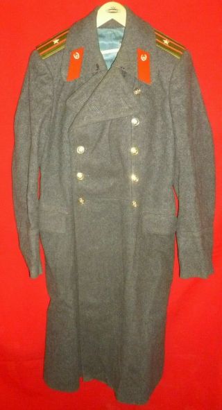 Russian Soviet Army Infantry Major Officer Winter Great Coat Wool Ussr Sz 48 S