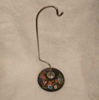 Ornament Display Stand Wire Hanger Hand Painted Base Japan Tabletop Egg Floral