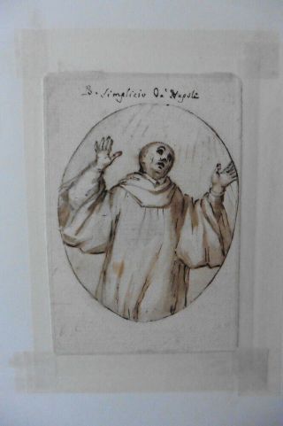Italian - Neapolitan School 17thc - Religious Figure Study Circle De Matteis - Ink