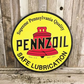 Pennzoil Motor Oil Embossed Rustic Logo 12 " Metal Tin Sign Gas Garage Vintage
