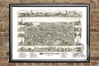 Old Map Of Westborough,  Ma From 1888 - Vintage Massachusetts Art Decor