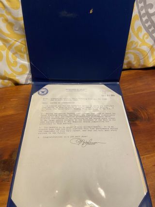 Us Navy 1989 Honorable Discharge Paper W/official Folder Vg Fs