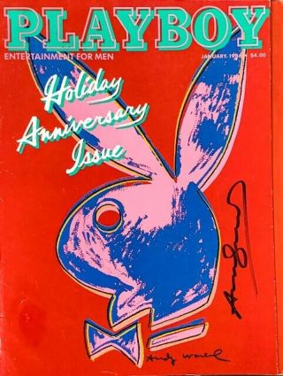 Hand Signed Signature Andy Warhol Playboy; Andy Designed The Cover; The Factory