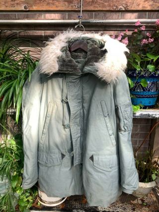 Vintage Us Army Military Extreme Cold Weather N - 3b Parka Jacket Coat Size Large
