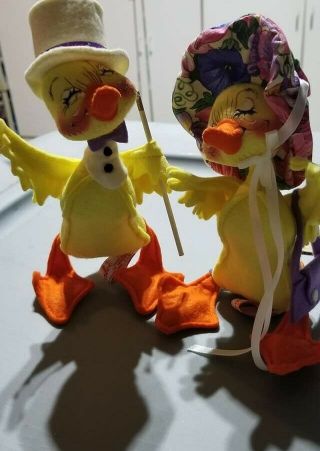Anna Lee Easter Ducks 1995 Measures 5 " Tall All Dressed Up